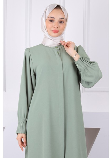 Haki Hakim Yaka Kolu Nervürlü Tunik Pantolonlu Takım fırsatları