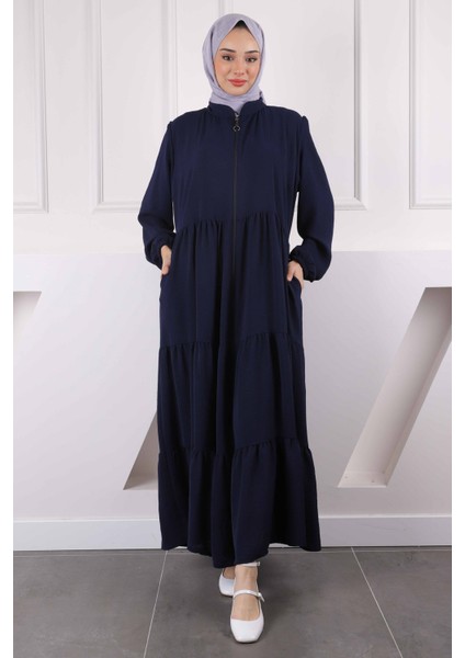 Lacivert Kol Lastikli Fermuarlı Ferace fiyatları