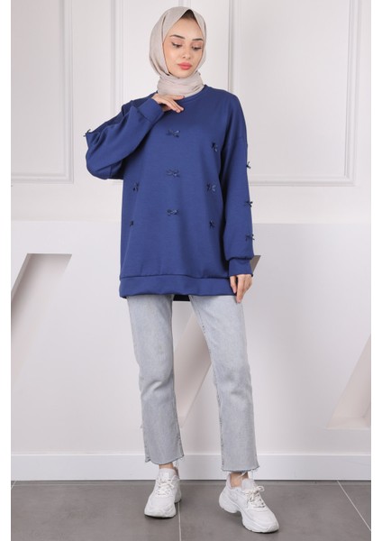 Lacivert Kurdele Detaylı Modal Sweat modelleri