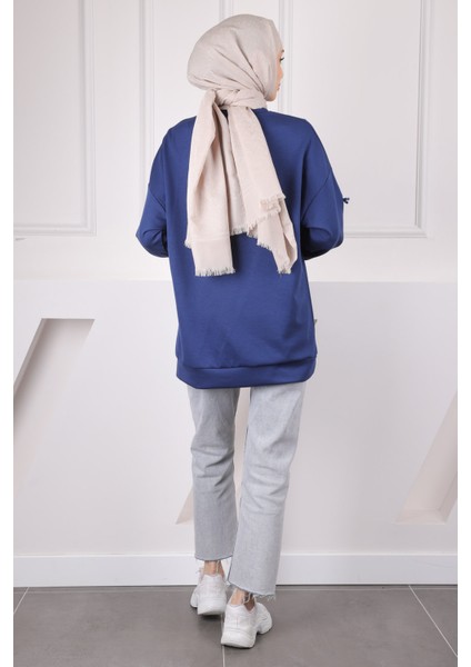 Lacivert Kurdele Detaylı Modal Sweat fırsatları