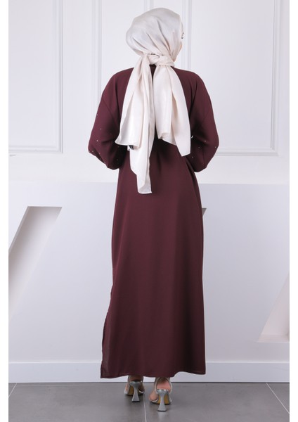 Mürdüm Kuşaklı Taşlı Abaya