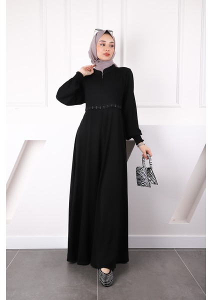 Siyah Kol Gipeli Nakışlı Ferace fiyatları