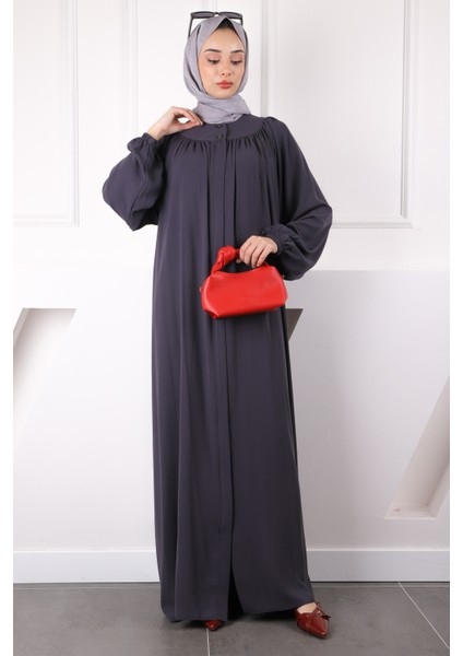 Füme Kol Lastikli Fermuarlı Ferace fiyatları