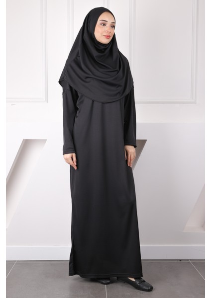 Siyah Tek Parça Namaz Elbisesi