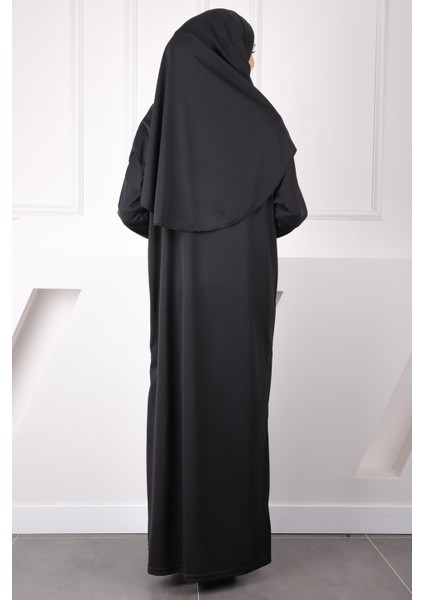 Siyah Tek Parça Namaz Elbisesi