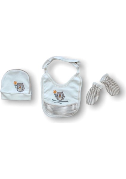 Miraylife Romantik Çift Baykuş Nakışlı %100 Cotton Antibakteriyel 5li Zıbın Takımı Hastane Çıkışı modelleri