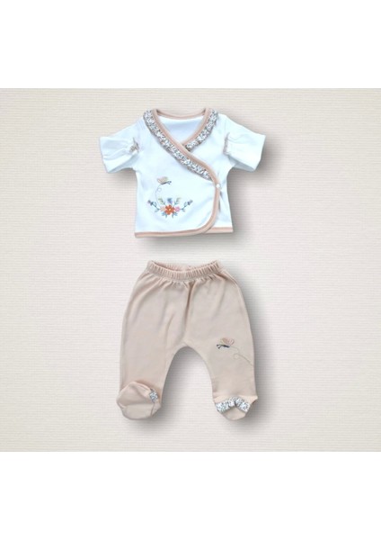 Miraylife Erguvan Taç Nakışlı %100 Cotton Antibakteriyel Kız Bebek 10LU Zıbın Takımı Hastane Çıkışı modelleri