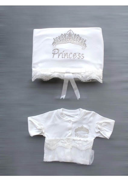 Miraylife Taçlı Prensesim Nakışlı %100 Cotton Antibakteriyel 10LU Zıbın Takımı Hastane Çıkışı fırsatları