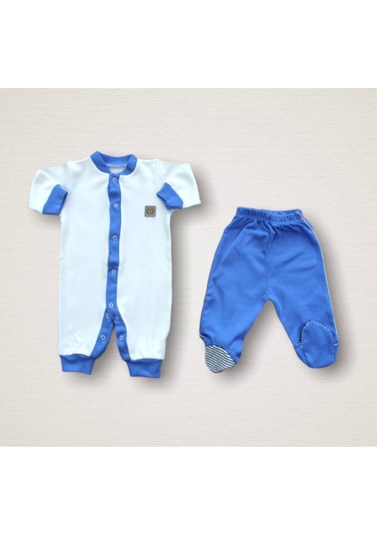 Miraylife Minik Centilmen Ayı Nakışlı %100 Cotton Antibakteriyel 10LU Zıbın Takımı Hastane Çıkışı