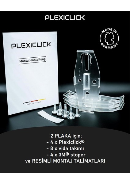 ® | Görünmez Oto Plaka Tutucu | Yeni Nesil, Reklamsız, Hayalet Plakalık (2 Otomobil Set)
