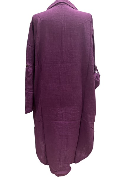 Yıkamalı Keten Yarım Patlı Cepli Elbise fiyatları