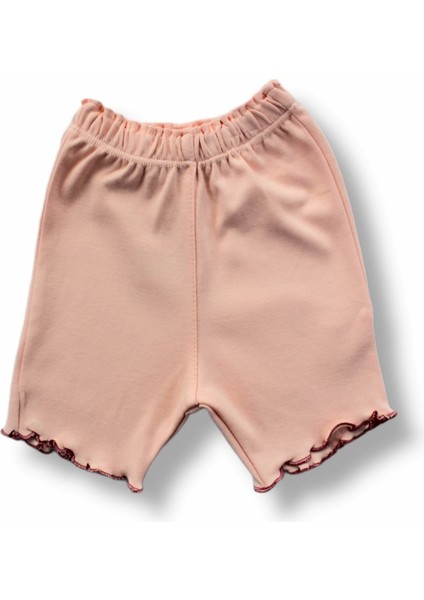 Miraylife 3-6 6-9 9-12 12-18 Ay Düğme Detaylı Bandanalı Kısa Kollu Sweat 3lü Kız Bebek Takımı