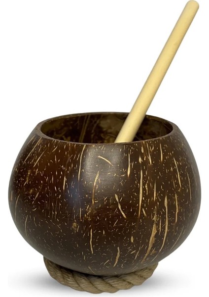 Hindistan Cevizi Bardak ve Bambu Pipet