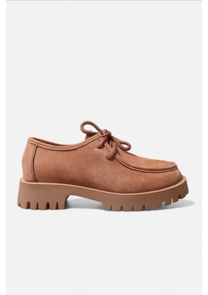 2847 Kadın Hakiki Deri Sisley Model Casual Ayakkabı Taba Nubuk