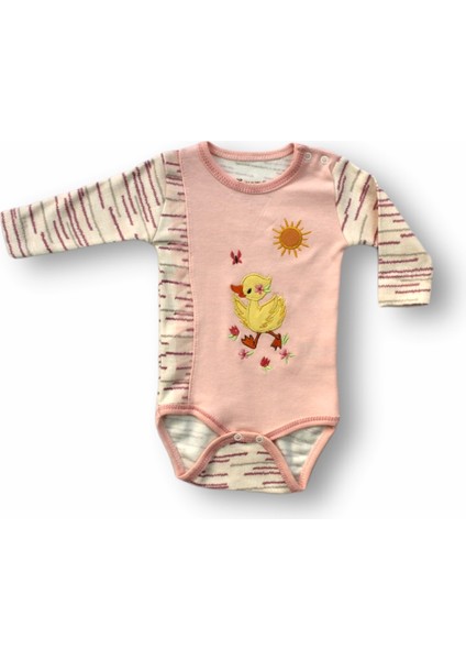 Miraylife 3-6 6-9 9-12 Ay Süslü Ördek Nakışlı Şapkalı Uzun Kollu Zıbınlı 3lü Kız Bebek Takımı fiyatları
