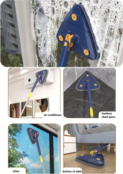 Kendinden Sıkmalı Üçgen Paspas Mop Cam Silme Aparatı, Pratik ve Kullanışlı fiyatları