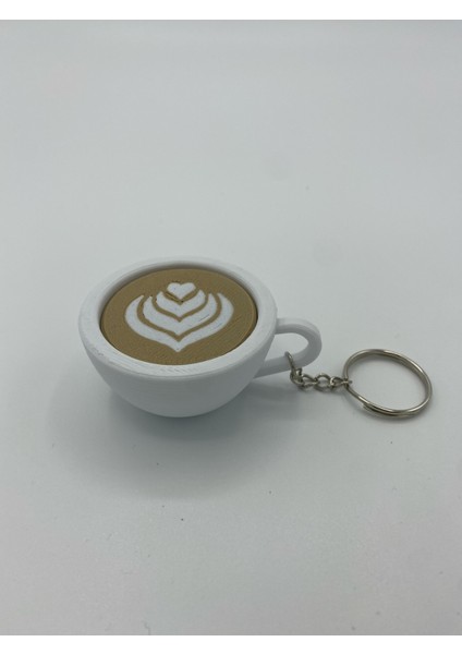 Barista Latte Kahve Fincanı Anahtarlık 6 cm
