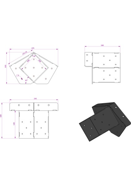 Pergule Pergola Kamelya Çardak Ahşap Prefabrik Ev 120 Çatı Ara Bağlantı 10X10CM Kalas