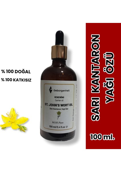 Sarı Kantaron Yağı Özü % 100 Saf Doğal 100 Ml. Katkısız Kimyasal İçermez İçilebilir