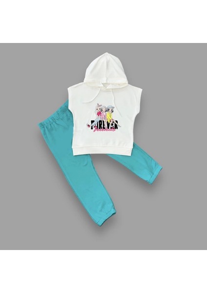 Miraylife 3-4-5 Yaş Forever Cici Kızlar Baskılı Kapşonlu 2li Kız Çocuk Takımı fiyatları