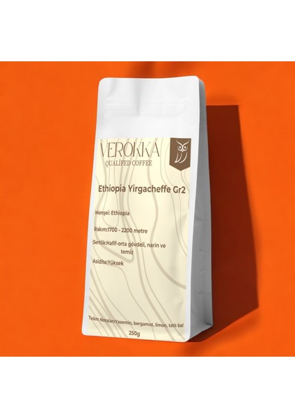 Etiyopya Yirgacheffe Gr2 Kahvesi – Çiçeksi ve Narenciye Notaları – Gurme Filtre Kahve 250G