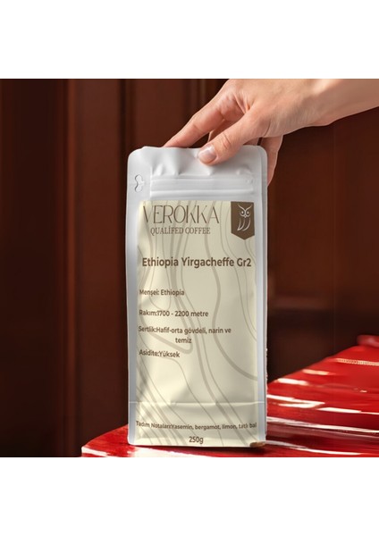 Etiyopya Yirgacheffe Gr2 Kahvesi – Çiçeksi ve Narenciye Notaları – Gurme Filtre Kahve 250G