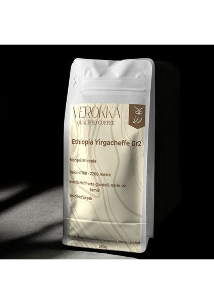 Etiyopya Yirgacheffe Gr2 Kahvesi – Çiçeksi ve Narenciye Notaları – Gurme Filtre Kahve 250G