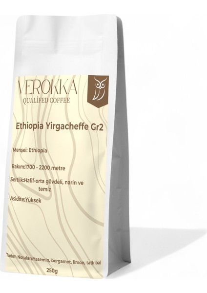 Etiyopya Yirgacheffe Gr2 Kahvesi – Çiçeksi ve Narenciye Notaları – Gurme Filtre Kahve 250G