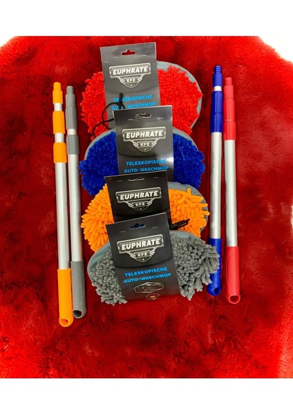 Mikrofiber Teleskopik Araba Yıkama Fırçası - Araba Mopu 2 In 1 (Mop ve Sopa Set)
