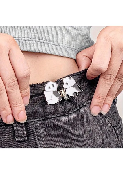 Sevimli Panda Bel Daraltma Aparatı Klipsler Pantolon Beli Daraltma Broş