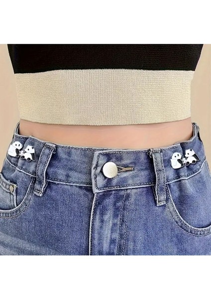 Sevimli Panda Bel Daraltma Aparatı Klipsler Pantolon Beli Daraltma Broş