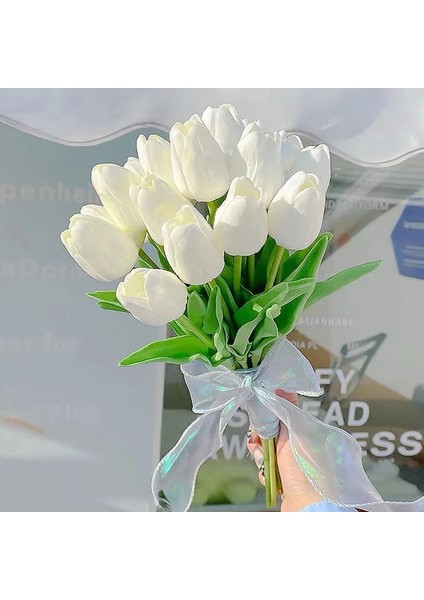 K20 10 Adet 35 cm Lale Çiçek Yapay Lale Buketi 10/5 Adet Pe Köpük Sahte Çiçek Düğün Töreni Için Dekor Ev Bahçe Buket Dekor (Yurt Dışından)