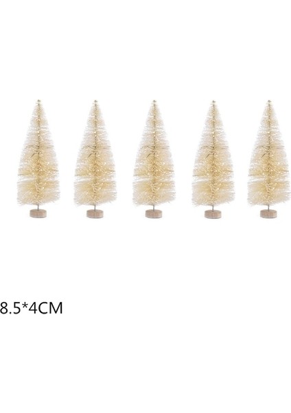 8.5 cm -Bej 5 Adet 5-16 cm Sisal Fiber Mini Noel Ağacı Kar Don Çam Ağacı Dıy Zanaat Noel Partisi Masa Dekorasyon Noel Süsleri (Yurt Dışından)