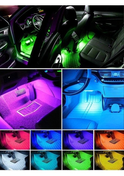 12 Ledli Ayak Altı LED Lamba Sese Duyarlı LED Müziğe Duyarlı LED Çakmaklık Girişli