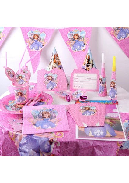 1 Adet Balon Disney Prenses Sofia Parti Dekorasyon Kız Doğum Günü Kağıt Tabaklar Bardak Peçeteler Bebek Duş Çocuk Oyuncakları Balonlar Parti Malzemeleri (Yurt Dışından)