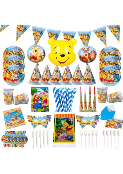 1 Adet Balon Winnie The Pooh Karikatür Tema Parti Malzemeleri Tek Kullanımlık Sofra Kağıt Saman Tabaklar Oyuncaklar Doğum Günü Şekeri Bebek Duş Süslemeleri (Yurt Dışından) fiyatları