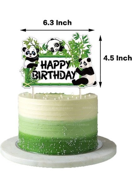 1 Adet Topper Panda Doğum Günü Balonları Banner Kek Topper Bebek Duş Parti Dekorasyon Çocuklar Bambu Hayvan Şişme Panda Tabaklar Bardaklar Çocuklar Için (Yurt Dışından)