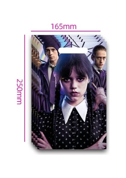 6 Adet Tavan Çarşamba Addams Tema Parti Süslemeleri Bebek Duş Parti Balonları Cupcake Bayrakları Tek Kullanımlık Tabaklar Bardaklar Peçeteler Bardaklar Afişler (Yurt Dışından)