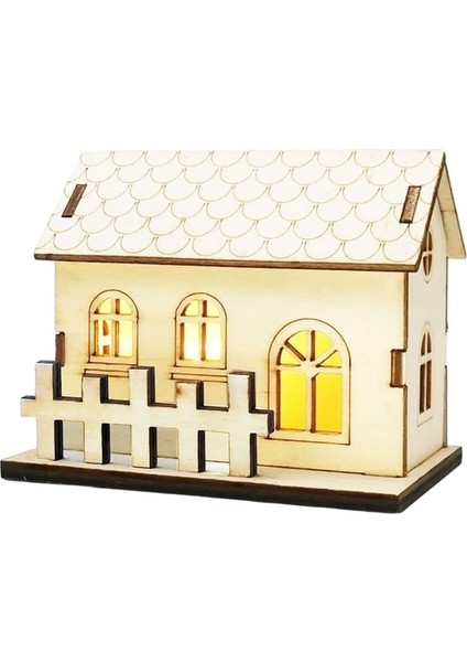 Mini Noel Evi Işıklı Mini Noel Evi Minyatür Dollhouse Noel Köyü Sahnesi Noel Hediyesi Fikri (Yurt Dışından)