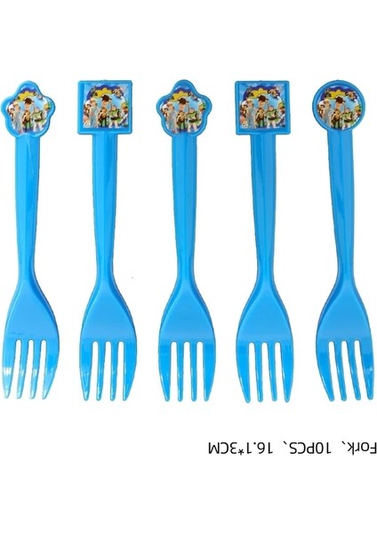 FORK-10PCS Karikatür Oyuncak Hikayesi Parti Dekorasyon Tek Kullanımlık Sofra Kağıt Plat Zemin Buzz Lightyear Balonlar Çocuklar Doğum Günü Partisi Malzemeleri (Yurt Dışından)