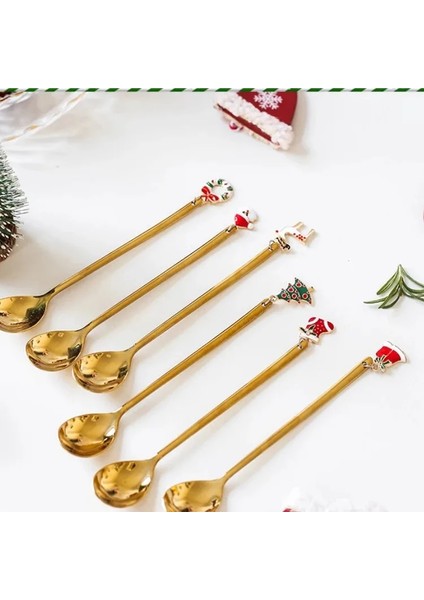 R 1 Adet Merry Christmas Paslanmaz Çelik Altın Gümüş Elk Kardan Adam Noel Baba Kaşık 2024 Yeni Yıl Noel Dekorasyon Ev Için 2023 Navidad (Yurt Dışından)