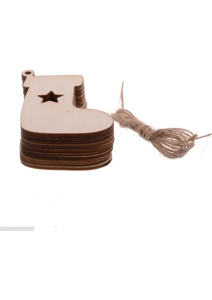 I 10 Adet Ahşap Ağaç Bezemeler Ahşap Noel Ağacı Boşlukları Noel Dıy Zanaat Kartı Dekor Için Ipler ile (Yurt Dışından)