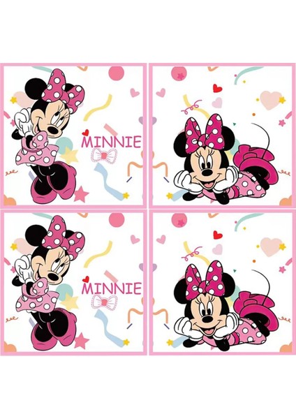 8 Adet Çatal Minnie Mouse Parti Dekor Baskı Peçeteler Bardak Plaka Pembe Minnie Bebek Parti Kokteyl Peçetesi Yemek Peçetesi Erkek Kız Için Cinsiyet Ortaya (Yurt Dışından)