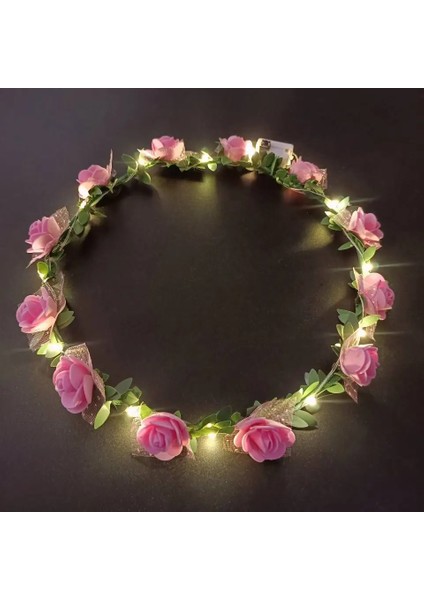 Gül 08 Glow Kafa Bandı LED Işık Hairband LED Başlık Light Up Çiçekler Çelenk Headdress Aydınlık Bantlar Glow Parti Saç Aksesuarları (Yurt Dışından) modelleri