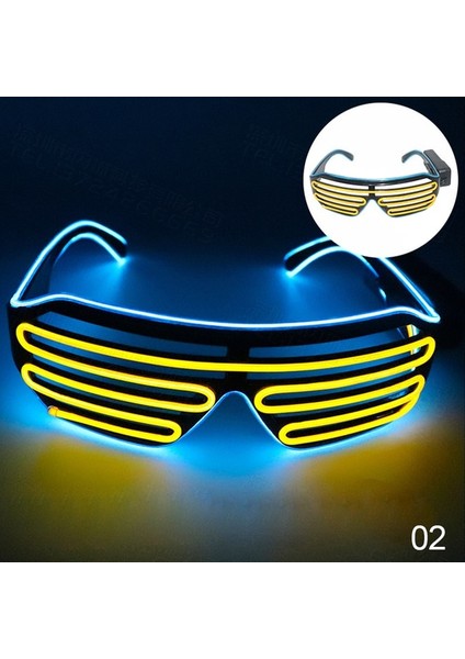 02 Parlayan Gözlük LED Gafas Aydınlık Bril Neon Noel Glow Güneş Gözlüğü Yanıp Sönen Işık Cam Parti Malzemeleri Için Prop Kostümleri Yeni (Yurt Dışından)