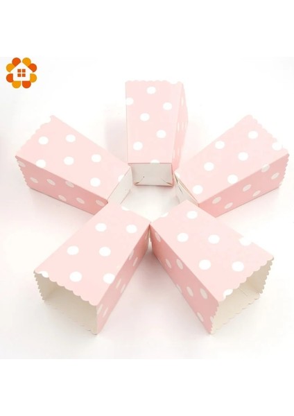 Mavi Nokta Yeni!12 Adet/grup Patlamış Mısır Kutusu/fincan Pembe Tema Parti Dekorasyon Çocuklar Için Mutlu Doğum Günü Noel Düğün Parti Bebek Duş Malzemeleri (Yurt Dışından)