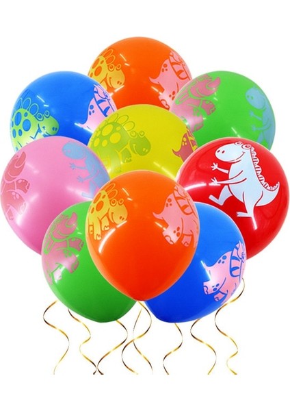 10 Adet-D 10 Adet Dinozor Parti Balonları Boys Için Doğum Günü Partisi Jurassic Dünya Orman Hayvan Lateks Topları Dekorasyon Bebek Duş Çocuk Oyuncak (Yurt Dışından)