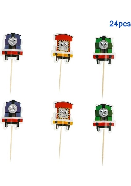 Cupcake Bayrağı Thomas & Friends Çocuklar Doğum Günü Partisi Balon Kağıt Bardaklar Tabaklar Masa Örtüsü Bebek Duş Süslemeleri Tek Kullanımlık Sofra Malzemeleri (Yurt Dışından)