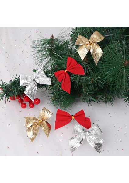 Kırmızı 36 Adet 12 Adet Noel Yay Noel Süslemeleri Ev Altın Gümüş Kırmızı Ilmek Noel Ağacı Süsleri Yeni Yıl 2023 Navidad Kerst Dekor (Yurt Dışından)