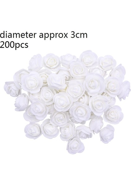 F01-WHITE-200PCS Polistiren Strafor Köpük Ayı Beyaz Kalp Topu Dıy Gül Ayı Zanaat Doğum Günü Partisi Düğün Dekorasyon Için Noel Süs (Yurt Dışından)